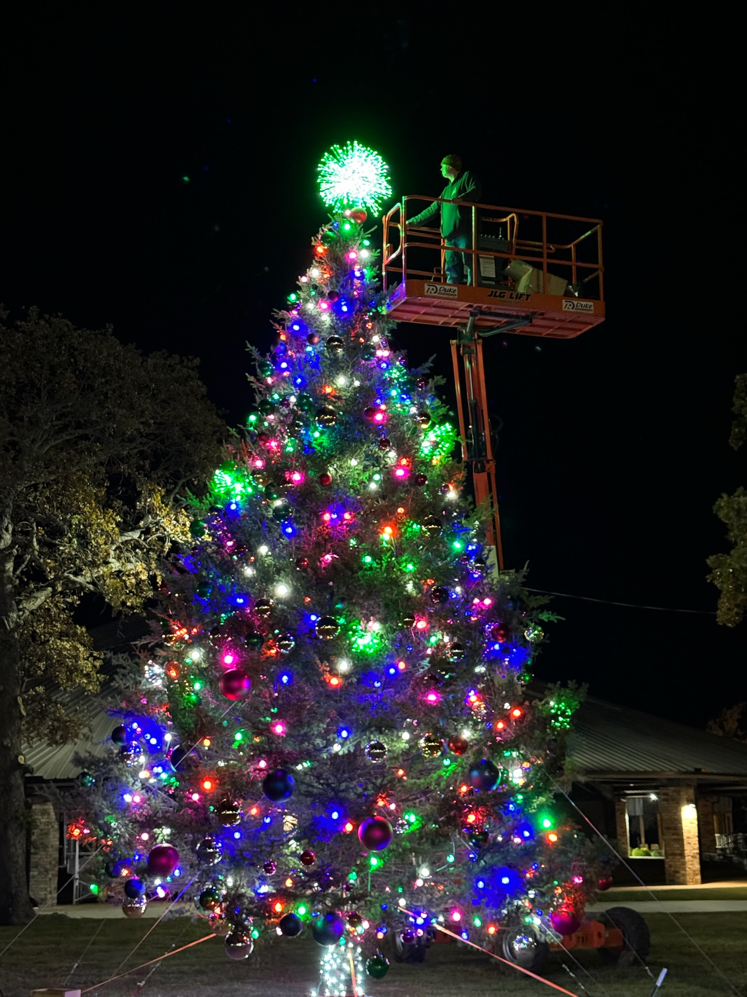 commercial christmas light installation for a city